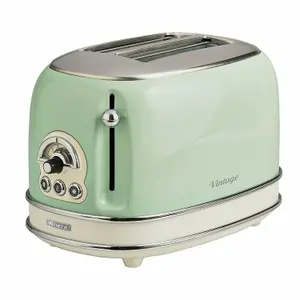 Ariete ARPK17 Vintage Retro Dome Kettle, Toaster & Espresso Coffee Machine Set, Green