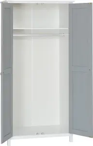 Vermont 2 Door Wardrobe in White and Grey