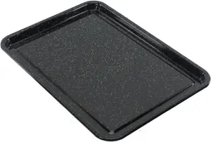 SPARES2GO Large Enamel Oven Shallow Baking Tray Sheet Raised Centre Non Stick Pan