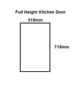 WTC Cashmere Gloss Vogue Lacquered Finish 715mm X 315mm Slab Style Full Height Kitchen Corner Door Fascia Undrilled