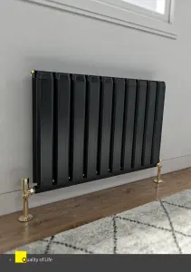 Aluminum Radiator Compatible with Heat pump. Energy Efficient. Model "Onyx" Black. 800 .500mm