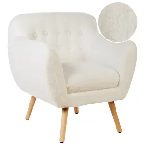 Beliani Retro Armchair MELBY Boucle White