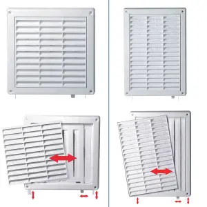 Awenta 130x130mm Wall Ventilation Grille Duct Cover with Net Pull Cord and Shutter