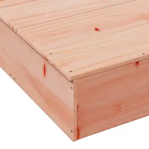 Berkfield Sandpit with Cover 111x111x19.5 cm Solid Wood Douglas