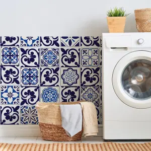 Walplus Cala Blue Mediterranean Combo Tile Stickers