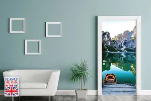 Mountain Lake Self-Adhesive Door Mural Sticker For All Europe Size 90Cm X 200Cm