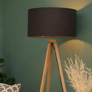 ValueLights Barbro Modern Light Wood Tripod Design Floor Lamp Base