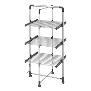 BLACK+DECKER 3-Tier Heated Clothes Airer with Cover & Wheels