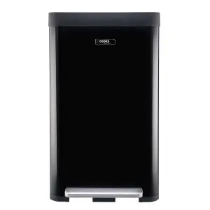 Kitchen Rubbish Waste Bin Recycling Wide Single Pedal 65L Matt Black