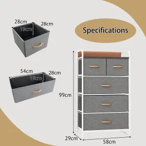 Costway Chest of Drawer with 5 Foldable Drawers Storage Tower