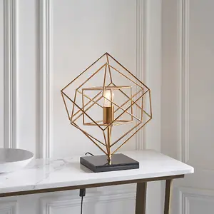 Luminosa Pescara Table Lamp Antique Gold Leaf & Black Marble