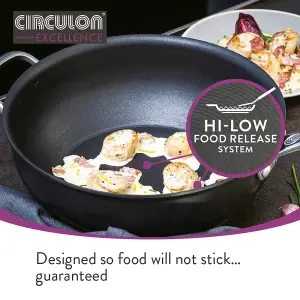 Circulon Excellence Black Round Hard Anodised Aluminium Easy Clean Non-Stick Milk Pan 16cm, 1.4L