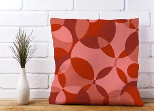 Red Circle Pattern Cushions 45cm x 45cm