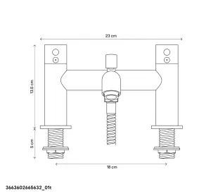 GoodHome Hoffell 2 Tap Hole Shower mixer Tap