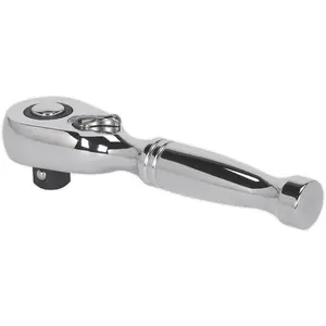 Compact 48-Tooth Pear-Head Ratchet Wrench - 3/8 Inch Drive with Flip Reverse