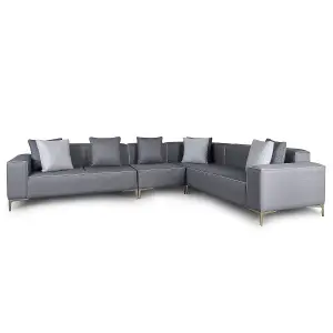 Emelda Grace Cloud Rectangle Corner Sofa - Right Hand - Dark Grey