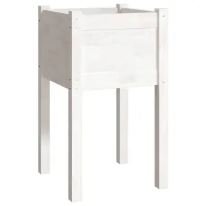 Berkfield Garden Planter White 40x40x70 cm Solid Pinewood