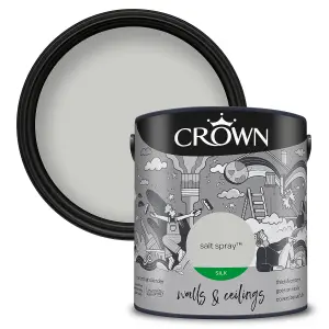 Crown Walls & Ceilings Silk Emulsion Paint Salt Spray - 2.5L