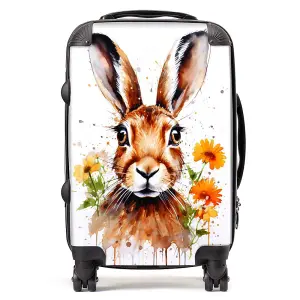 Watercolour Hare and Daisies Suitcase - Cabin