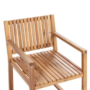 Set of 2 Garden Chairs SASSARI II Certified Acacia Wood Light Wood