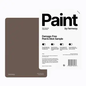 Hemway Chalk Paint Matt A5 Sample, Cedar Brown, Peel & Stick Swatch For Interior Walls Wood