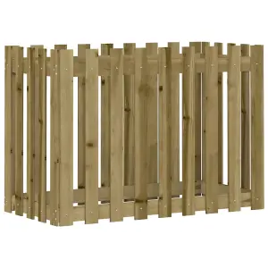 Berkfield Garden Raised Bed with Fence Design 100x50x70 cm Impregnated Wood Pine