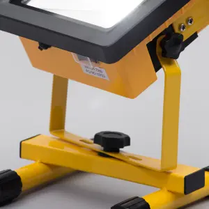 Litecraft Black and Yellow Industrial Slimline Outdoor 20W Battery Operated LED Work Light