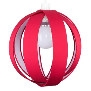 ValueLights J90 Red Modern Fabric Globe Ceiling Pendant Light Shade