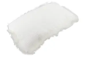 White Linen Cushion Sheepskin Trim 30x50cm