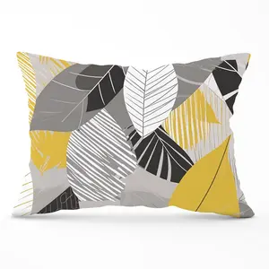 Grey Yellow Autumn Leaves Cushions 33cm x 48cm