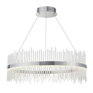 Luminosa Trapani Pendant Ceiling Light Chrome Plate, Clear Glass