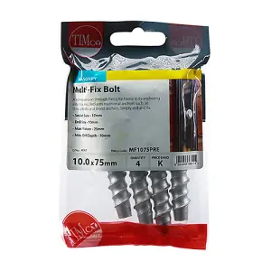 TIMCO Multi-Fix Bolts Hex Head Exterior Silver - 10.0 x 75