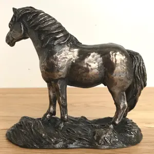 Shetland Pony horse figurine in solid cold cast bronze designed by Harriet Glen