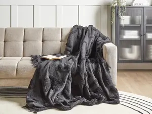 Blanket CHACK Cotton 200 x 220 cm Dark Grey