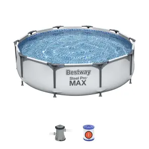 Bestway Steel pro max Swimming pool with pump (L) 3.05m x (H) 76cm