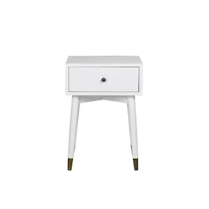 1 Drawer Bedside Table White