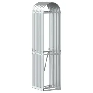 Log Holder Silver 40x45x170 cm Galvanised Steel