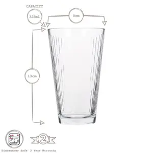 LAV 12pc Nora Highball Glasses & Tumblers Set