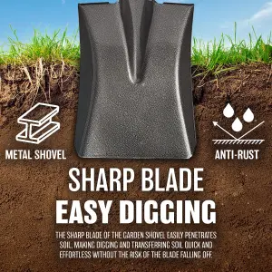 New Metal Digging Shovel Gardening Square Spade Tool Heavy Duty Plastic Handle