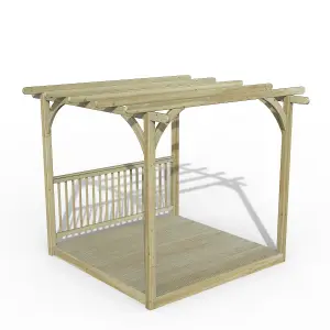 Forest Garden Natural Square Pergola & decking kit, x4 Post x1 Balustrade (H) 2.5m x (W) 5.2m