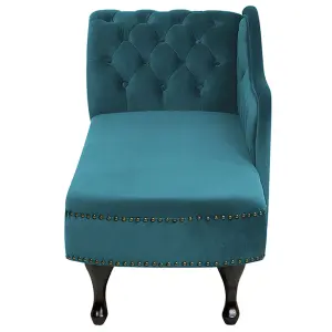 Left Hand Chaise Lounge Velvet Teal NIMES