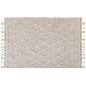 Cotton Area Rug 140 x 200 cm Beige SULUOVA