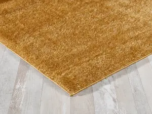 Smart Living Shaggy Soft Area Rug, Fluffy Living Room Carpet, Kitchen Floor, Bedroom Ultra Soft Rugs 60cm x 110cm - Gold