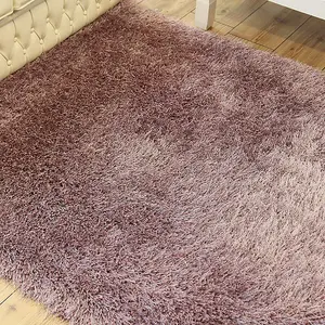 Handmade Modern Plain Shaggy Sparkle Easy to clean Rug for Bed Room Living Room and Dining Room-120cm X 170cm