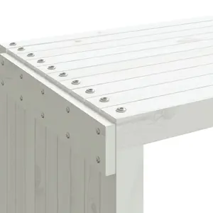 Berkfield Garden Bench Extendable White 212.5x40.5x45 cm Solid Wood Pine