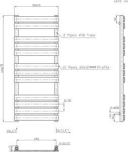 Rinse Bathrooms Flat Panel Electric Heated Towel Rail Touch Screen Timer Bathroom Radiator Prefilled Chrome 1200x500mm 600W