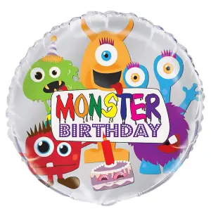 Unique Party Monster Happy Birthday Foil Balloon Multicoloured (One Size)