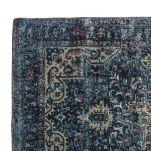 Iglezia Dark teal Persian Medium Rug, (L)170cm x (W)120cm