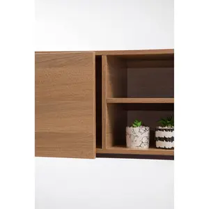 Interiors By Premier Natural Oak Effect Shelf Unit, Sturdy And Stable Narrow Shelving Unit, Easily Maintained Work Space