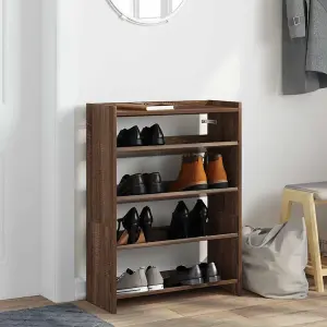 Berkfield Shoe Rack Brown Oak 80x25x61.5 cm Engineered Wood